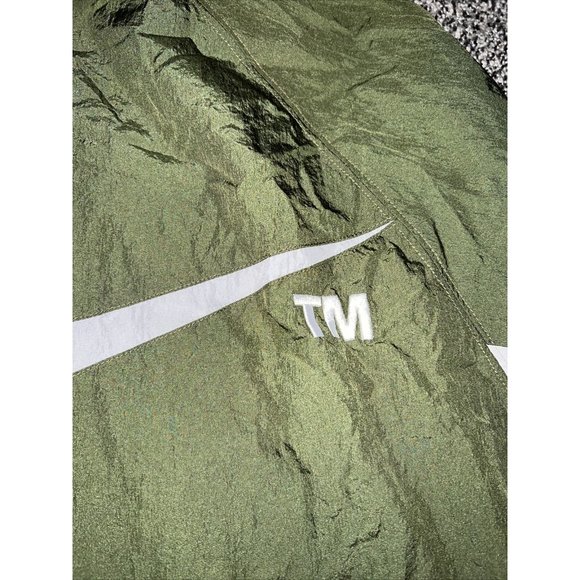 Nike NSW Swoosh Woven Mens Full Zip Hooded Windbreaker Jacket Size M Green White - Picture 6 of 8
